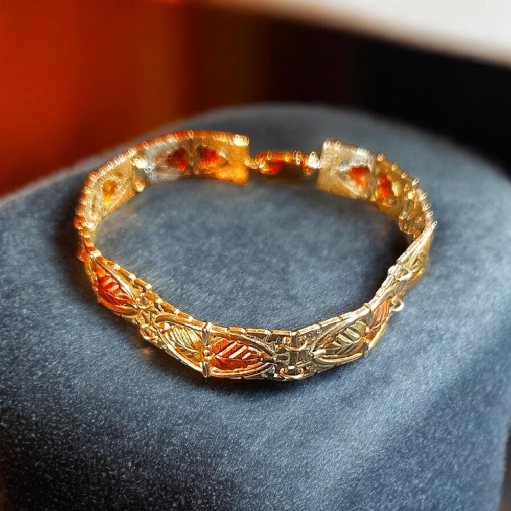 12k Gold Filled Sterling bracelet (Leaf design)
